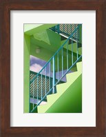 Hotel Staircase (vertical), Rockley Beach, Barbados Fine Art Print