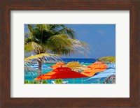Umbrellas and Shade at Castaway Cay, Bahamas, Caribbean Fine Art Print