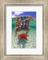 Snorkeling in the Blue Waters of the Bahamas Fine Art Print