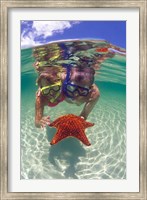 Snorkeling in the Blue Waters of the Bahamas Fine Art Print