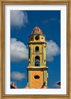 Beautiful color steeple in church, Trinidad, Cuba Fine Art Print