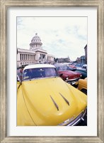 Classic 1950's Auto at Havana Capitol, Havana, Cuba Fine Art Print