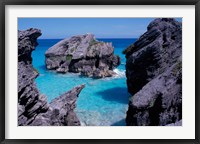 Beach on South Coast, Bermuda, Caribbean Framed Print