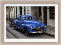 1950's era blue car, Havana Cuba Fine Art Print