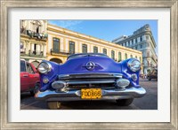 1950's era car parked on street in Havana Cuba Fine Art Print