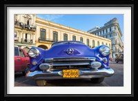 1950's era car parked on street in Havana Cuba Fine Art Print