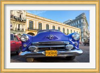 1950's era car parked on street in Havana Cuba Fine Art Print