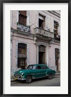 1950's era green car, Havana Cuba Fine Art Print