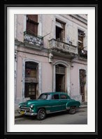 1950's era green car, Havana Cuba Fine Art Print