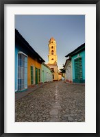 Bell Tower, Plaza Mayor at sunrise, Trinidad, Cuba Fine Art Print