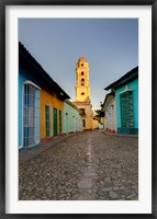 Bell Tower, Plaza Mayor at sunrise, Trinidad, Cuba Fine Art Print