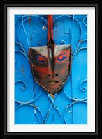 Mask on Callejon de Hamels building walls, Cuba Fine Art Print