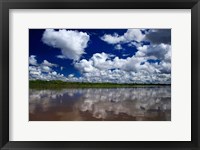 South America, Peru, Amazon Cloud reflections on Amazon river Fine Art Print