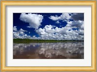 South America, Peru, Amazon Cloud reflections on Amazon river Fine Art Print