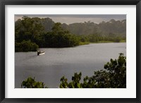 Quichua Indian in Dugout Canoe, Napo River, Amazon Rain Forest, Ecuador Fine Art Print