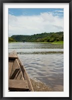 Brazil, Amazon, Valeria River, Boca da Valeria Local wooden canoe Framed Print