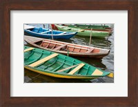 Colorful local wooden fishing boats, Alter Do Chao, Amazon, Brazil Fine Art Print