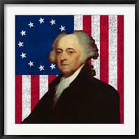 John Adams Against the American Flag Fine Art Print