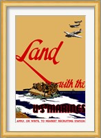 Land with the U.S.  Marines Fine Art Print