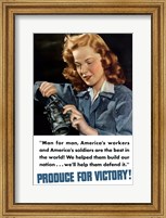 Produce for Victory - Man for Man Fine Art Print
