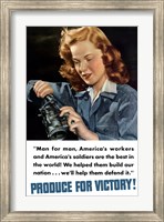 Produce for Victory - Man for Man Fine Art Print