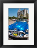 Havana, Cuba, Classic cars in Revolution Square Fine Art Print