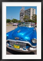 Havana, Cuba, Classic cars in Revolution Square Fine Art Print