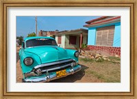 Trinidad, Cuba, blue classic 1950s Chevrolet car Fine Art Print