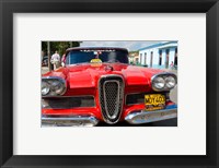 Classic 1950s Edsel parked on downtown street, Cardenas, Cuba Fine Art Print