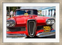 Classic 1950s Edsel parked on downtown street, Cardenas, Cuba Fine Art Print