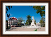 Jose Marti Square and statue in center of town, Cienfuegos, Cuba Fine Art Print