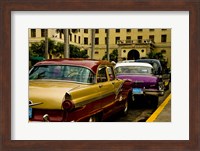 Classic American cars, streets of Havana, Cuba Fine Art Print