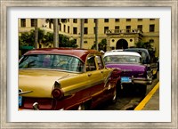 Classic American cars, streets of Havana, Cuba Fine Art Print