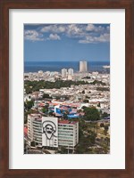 Cuba, Havana, Building with Camilo Cienfuegos Fine Art Print