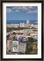 Cuba, Havana, Building with Camilo Cienfuegos Fine Art Print