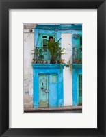 Cuba, Havana, Havana Vieja, Blue building Fine Art Print