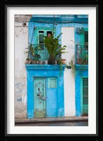 Cuba, Havana, Havana Vieja, Blue building Fine Art Print
