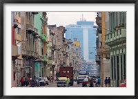 Old and new buildings, Havana, UNESCO World Heritage site, Cuba Fine Art Print