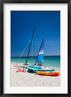 Boats on Playa Ancon beach, Cuba Fine Art Print