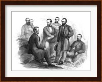 Digitally Restored Civil War artwork of Abraham Lincoln and His Commanders Fine Art Print