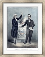 President Washington and President Lincoln Shaking Hands Fine Art Print