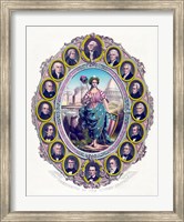 Lady Liberty and the First Sixteen Presidents Fine Art Print