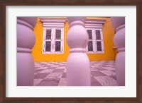 Yellow Building and Detail, Willemstad, Curacao, Caribbean Fine Art Print