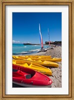 Cuba, Matanzas, Varadero Beach, kayaks Fine Art Print