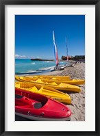 Cuba, Matanzas, Varadero Beach, kayaks Fine Art Print