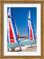 Cuba, Matanzas, Varadero Beach, leisure boats Fine Art Print