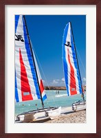 Cuba, Matanzas, Varadero Beach, leisure boats Fine Art Print