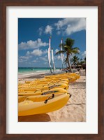 Kayaks and sailboats, Bavaro, Higuey, Punta Cana, Dominican Republic Fine Art Print