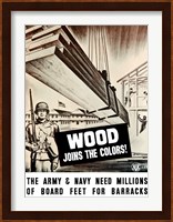 WWII Army Troops Building Barracks Fine Art Print