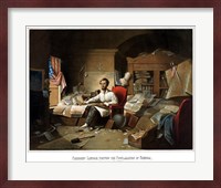 President Lincoln Writing the Emancipation Proclamation Fine Art Print